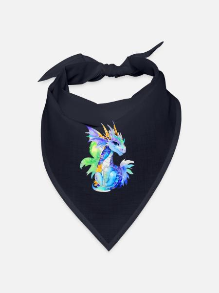 Kleiner Drache - Bandana Dreieckstuch - Navy