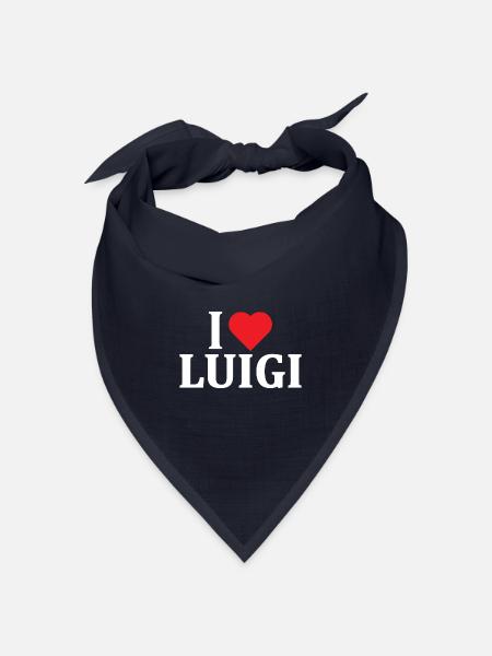 T-Shirt I Love Luigi T-Shirt Geschenkidee - Bandana Dreieckstuch - Navy