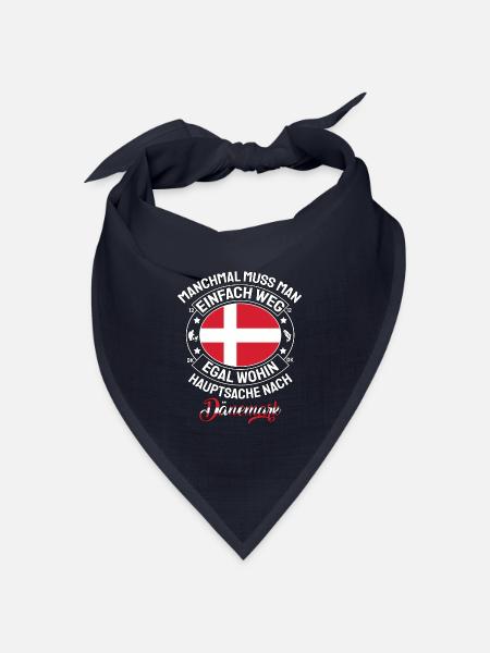 Manchmal weg Hauptsache Dänemark Spruch - Bandana Dreieckstuch - Navy