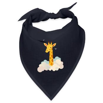 Sanfte Giraffe über den Wolken – Traumhaftes Motiv - Bandana Dreieckstuch - Navy - Vorne