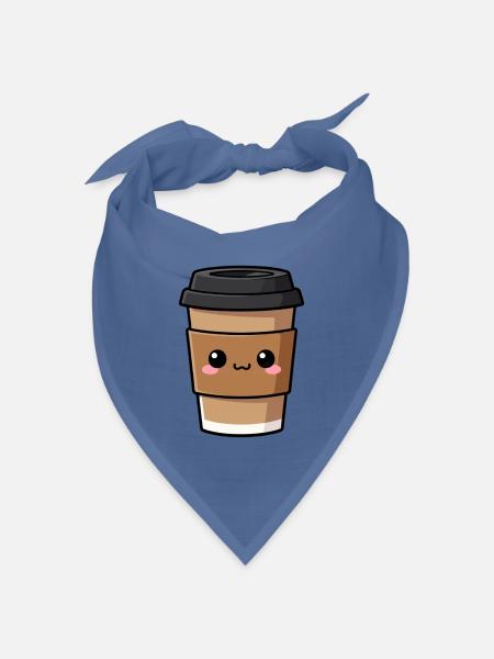 Kaffee Coffee to go Geschenk  - Bandana Dreieckstuch - Taubenblau