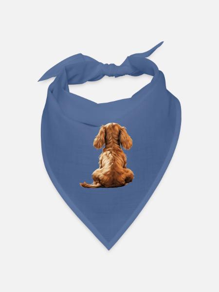 Cocker Spaniel - Bandana Dreieckstuch - Taubenblau