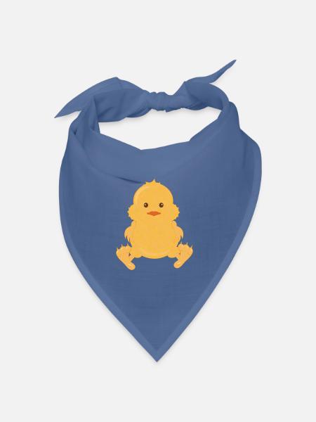 Ach wie süß ! Ein frisch geschlüpftes Küken - Bandana Dreieckstuch - Taubenblau