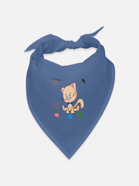 Osterfest Ostereier - Bandana Dreieckstuch - Taubenblau