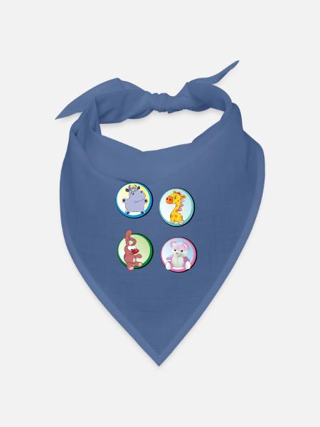 Spielzeug Teddy Hippo Hasi - Bandana Dreieckstuch - Taubenblau