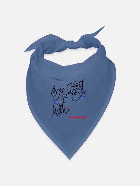 the best Mom, Muttertag - Bandana Dreieckstuch - Taubenblau