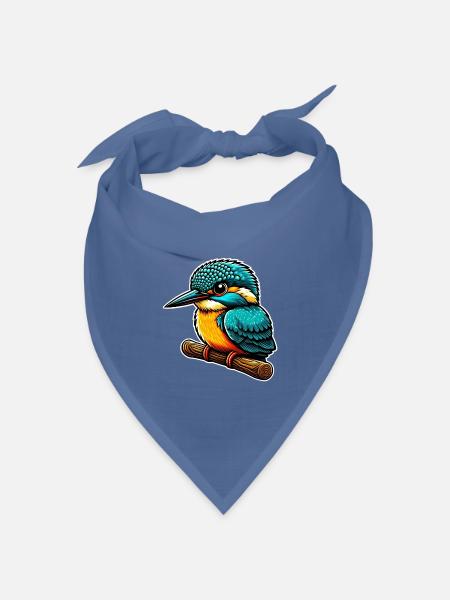 Eisvogel - Bandana Dreieckstuch - Taubenblau
