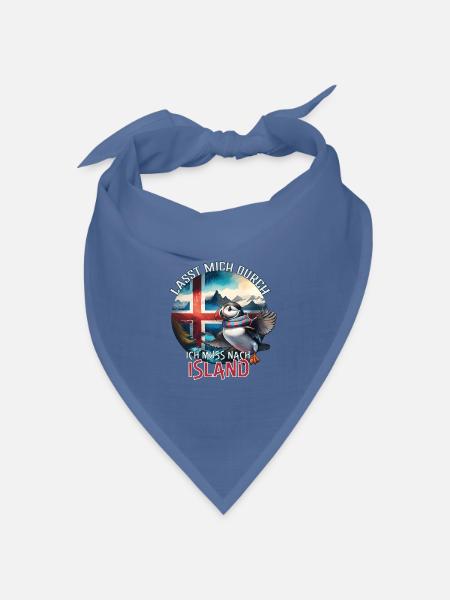 Island - lasst mich durch - Papageientaucher - Bandana Dreieckstuch - Taubenblau