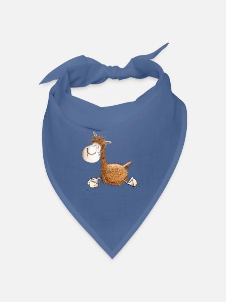 Lustiges Lama Für Lama Oder Alpaka Freunde - Bandana Dreieckstuch - Taubenblau