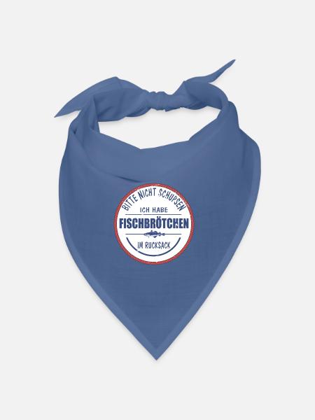 Fischbrötchen Angler lustig - Bandana Dreieckstuch - Taubenblau
