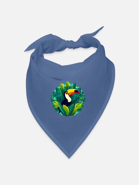 Tukan - Bandana Dreieckstuch - Taubenblau
