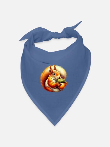 Eichhörnchen - Bandana Dreieckstuch - Taubenblau