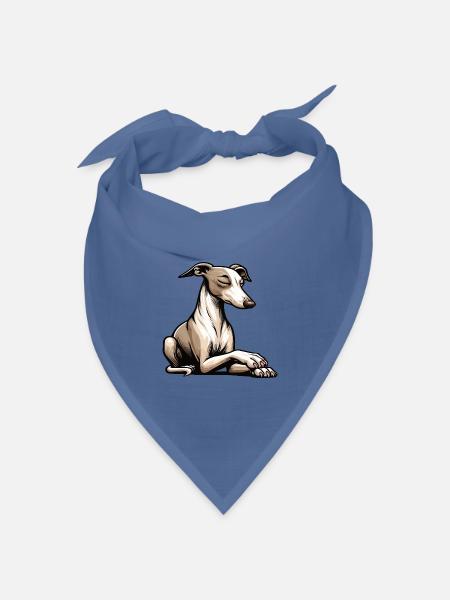 Whippet Windhund Whippets Windhundbesitzer - Bandana Dreieckstuch - Taubenblau