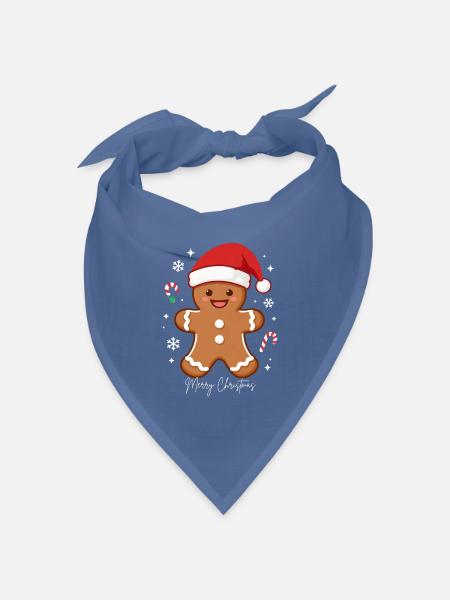 Merry Christmas - Bandana Dreieckstuch - Taubenblau