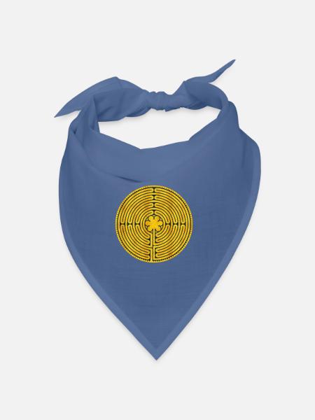 Chartres Labyrinth - Bandana Dreieckstuch - Taubenblau