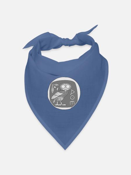 Eule der Athene [Münze] - Bandana Dreieckstuch - Taubenblau