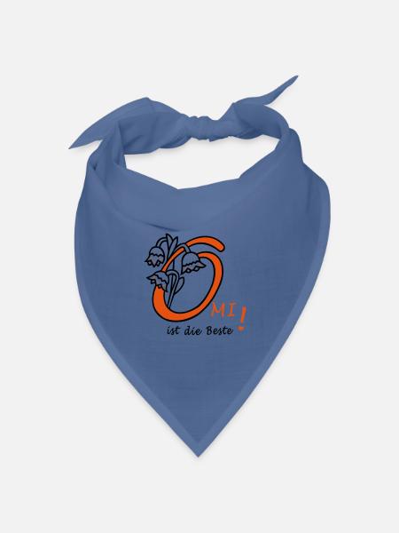 Omi ist die Beste - Bandana Dreieckstuch - Taubenblau