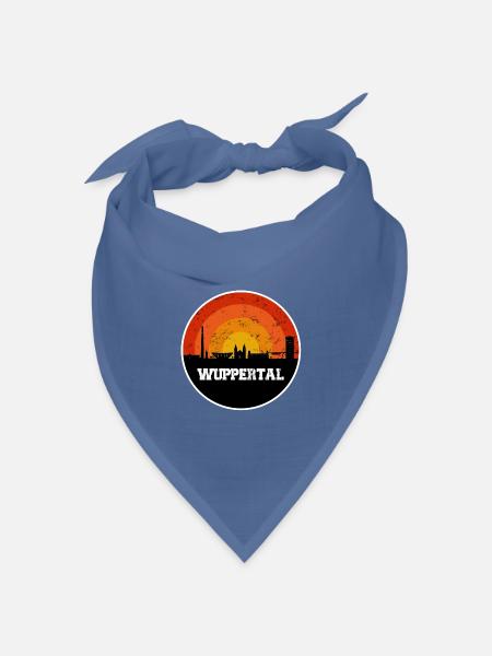 Wuppertal Skyline - Bandana Dreieckstuch - Taubenblau