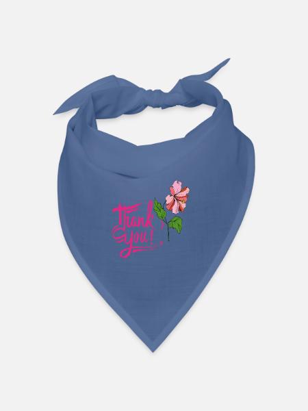 thank you, Danke - Bandana Dreieckstuch - Taubenblau
