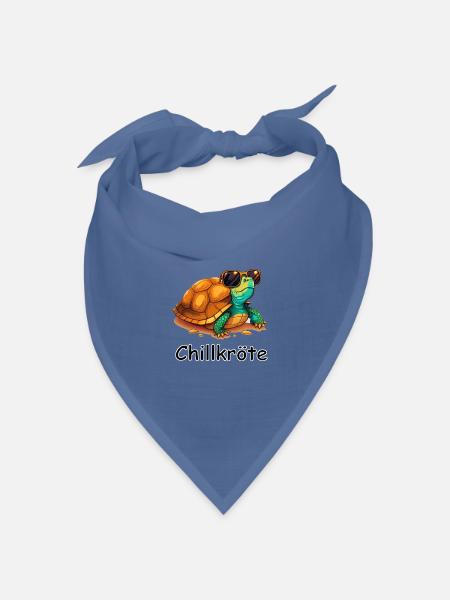 Chillkröte - Bandana Dreieckstuch - Taubenblau