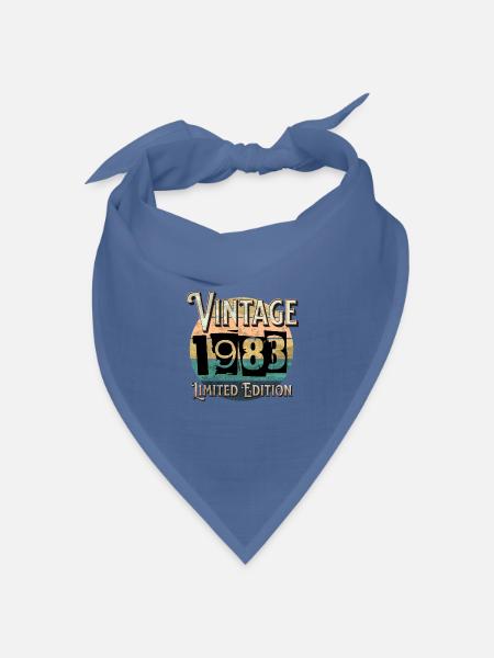Vintage 1983 Limited Edition - Bandana Dreieckstuch - Taubenblau