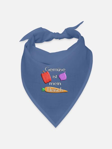 Gemüse - Gemüse ist mein Fleisch - weiß - Bandana Dreieckstuch - Taubenblau