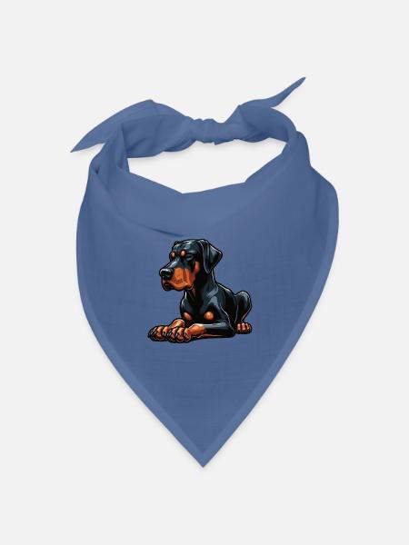 Dobermann Dobermannbesitzer Dobermannliebhaber - Bandana Dreieckstuch - Taubenblau