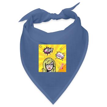 Pop-Art-Wow - Bandana Dreieckstuch - Taubenblau - Vorne