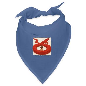 Drachenumarmung - Bandana Dreieckstuch - Taubenblau - Vorne