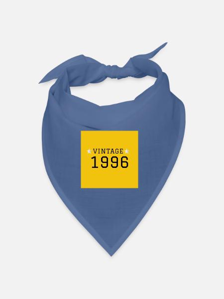VINTAGE_1996_fond_jaune_etoiles_blanches_retro - Bandana Dreieckstuch - Taubenblau