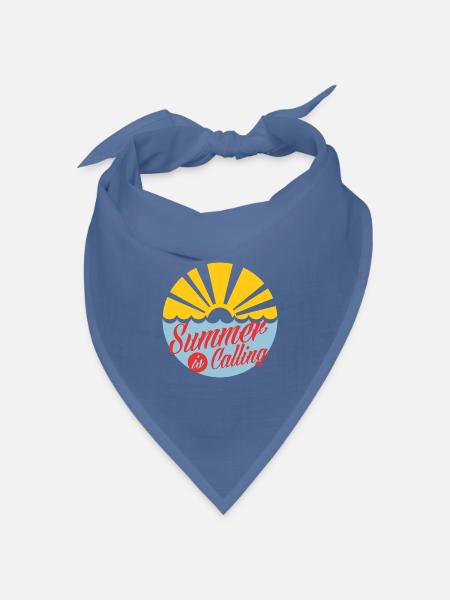Der Sommer ruft den Retro-Sonnenuntergang - Bandana Dreieckstuch - Taubenblau