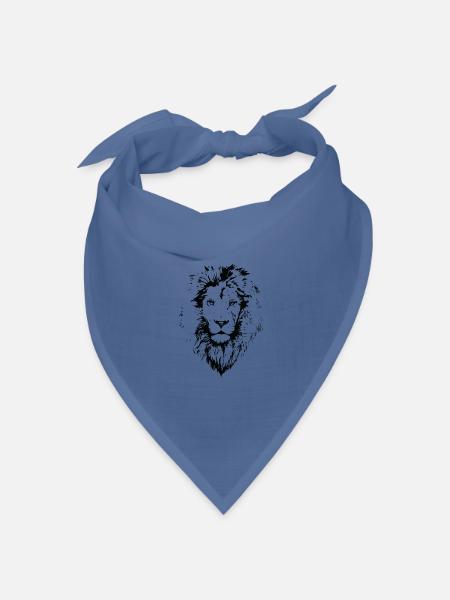 Minimalistische Löwenmähne - Bandana Dreieckstuch - Taubenblau