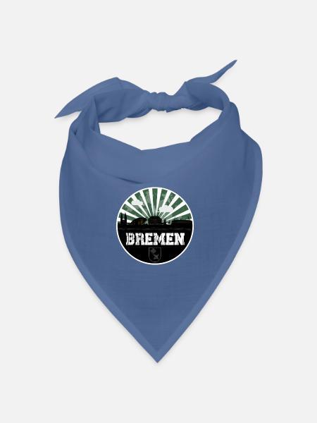 Bremen Skyline Heimspiel - Bandana Dreieckstuch - Taubenblau