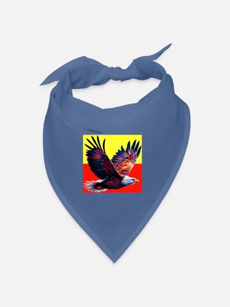 Adler - Bandana Dreieckstuch - Taubenblau