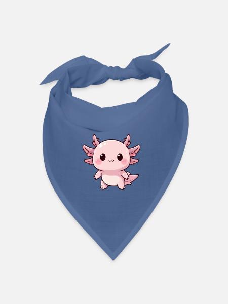 Axolotl Kawaii Geschenk - Bandana Dreieckstuch - Taubenblau