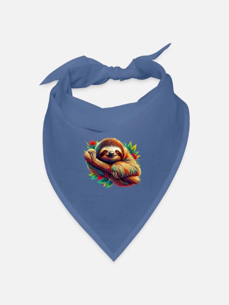Faultier - Bandana Dreieckstuch - Taubenblau