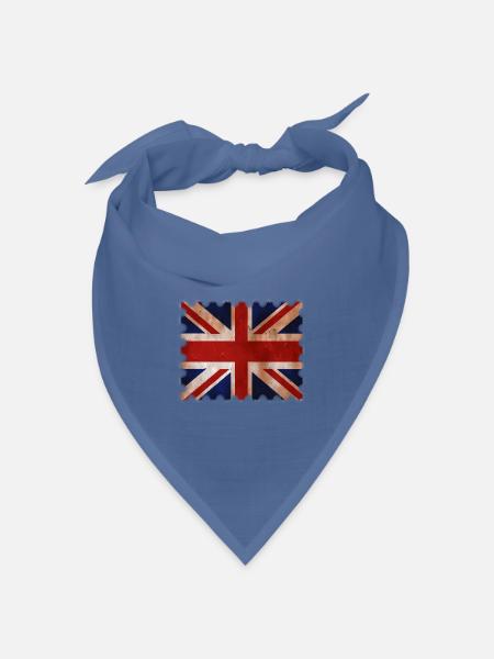 Großbritannien Briefmarke im retro Design Geschenk - Bandana Dreieckstuch - Taubenblau
