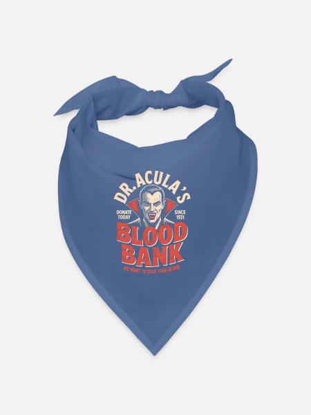 Dracula Blutbank Lustiger Vampir Halloween - Bandana Dreieckstuch - Taubenblau