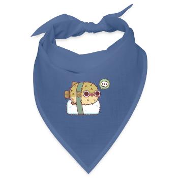 Süßes Kugelfisch-Sushi, das dir zeigt, dass es giftig ist - Bandana Dreieckstuch - Taubenblau - Vorne