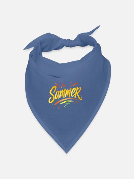 Summer Typo - Sommerdesign mit Splash-Elementen - Bandana Dreieckstuch - Taubenblau