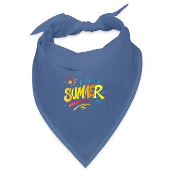 Summer Typo - Sommerdesign mit Splash-Elementen - Bandana Dreieckstuch - Taubenblau - Vorne