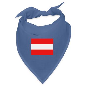 Österreichische Flagge - Bandana Dreieckstuch - Taubenblau - Vorne