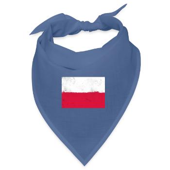 Polnische Flagge - Bandana Dreieckstuch - Taubenblau - Vorne