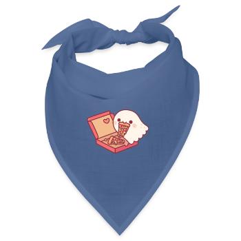 Süßer Geist liebt es, Peperoni-Pizza zu essen - Bandana Dreieckstuch - Taubenblau - Vorne