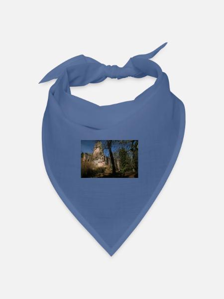 Mystische Burg Waldeck (Nordschwarzwald) - Bandana Dreieckstuch - Taubenblau