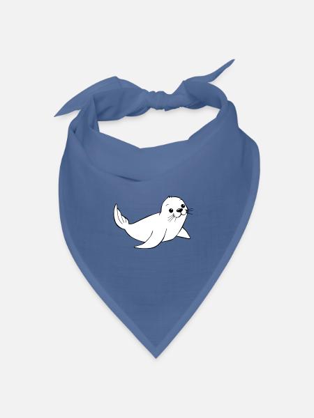 Robbe Seehund Robben Seehunde Norddeutschland - Bandana Dreieckstuch - Taubenblau