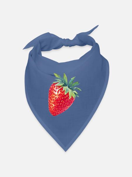 Erdbeere - Bandana Dreieckstuch - Taubenblau