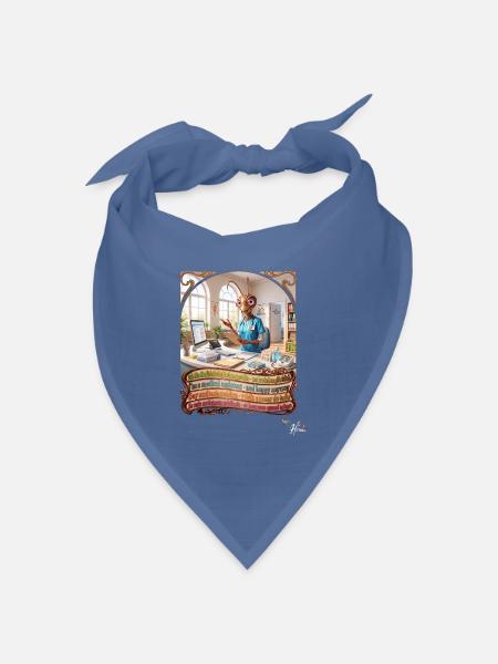 Heuschrecke JOGUE MFA Praxis in 4 Sprachen Pop Art - Bandana Dreieckstuch - Taubenblau