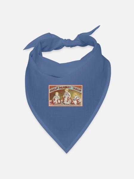 Half Parent, Half Coffee – Vintage Look - Bandana Dreieckstuch - Taubenblau