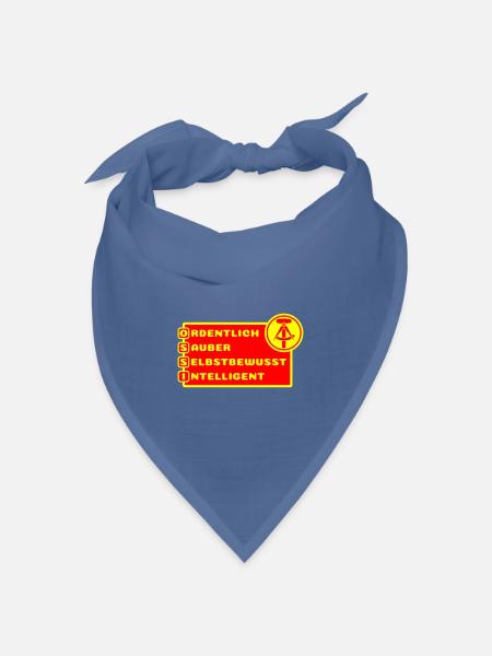 Ossi Eigenschaften für stolze Ostdeutsche - Bandana Dreieckstuch - Taubenblau